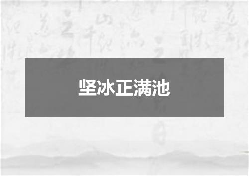 坚冰正满池