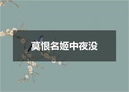 莫恨名姬中夜没