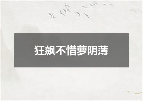 狂飙不惜萝阴薄