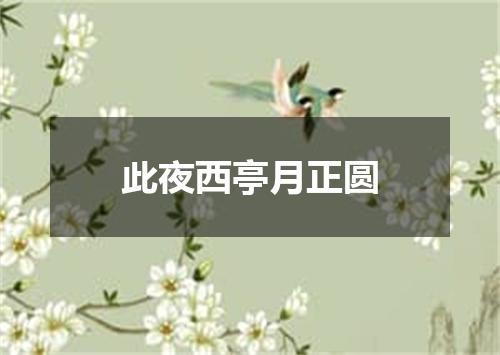 此夜西亭月正圆