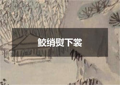 鲛绡熨下裳