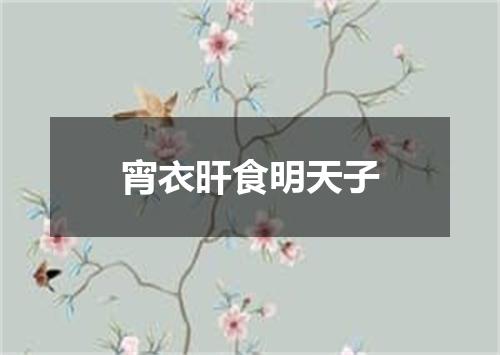 宵衣旰食明天子
