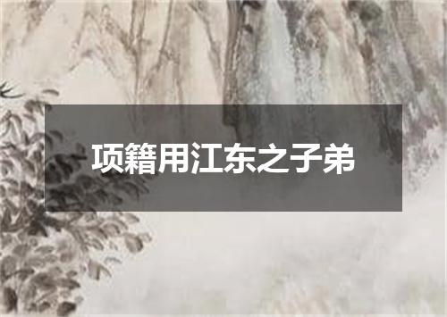项籍用江东之子弟