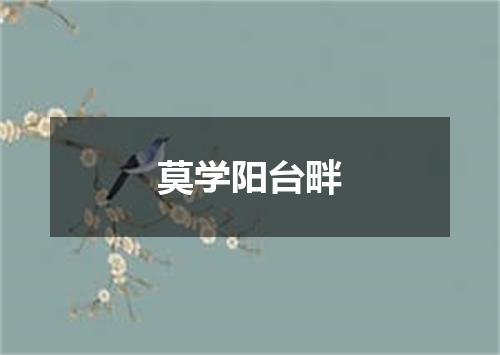 莫学阳台畔