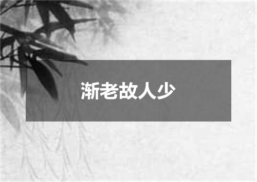 渐老故人少