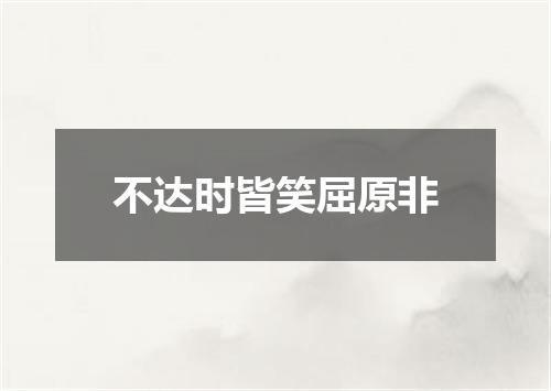 不达时皆笑屈原非