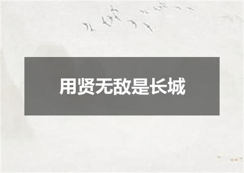 用贤无敌是长城