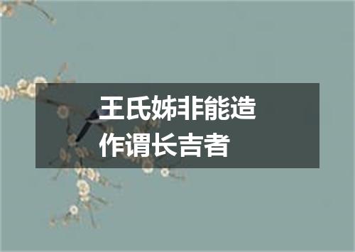 王氏姊非能造作谓长吉者