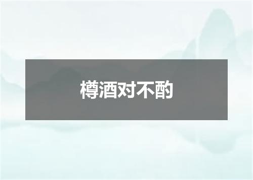 樽酒对不酌