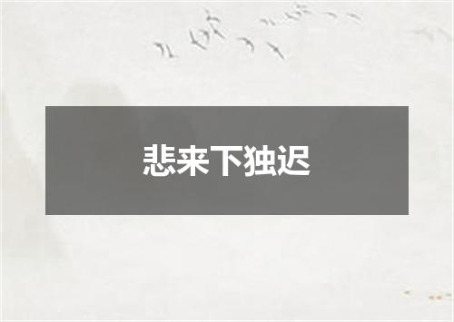 悲来下独迟
