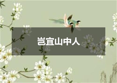 岂宜山中人