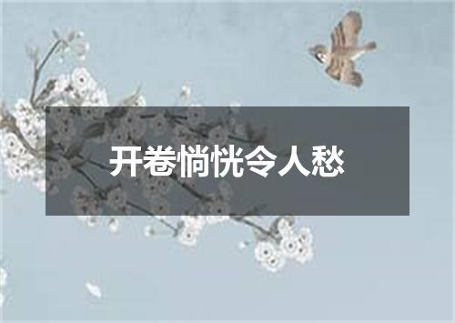 开卷惝恍令人愁