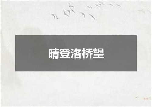 晴登洛桥望