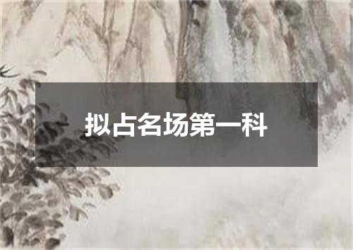 拟占名场第一科