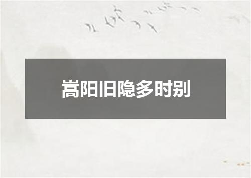 嵩阳旧隐多时别