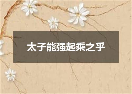 太子能强起乘之乎