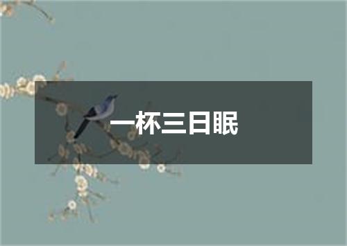 一杯三日眠