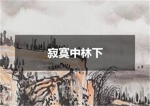 寂寞中林下