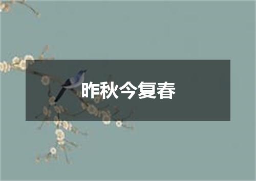 昨秋今复春