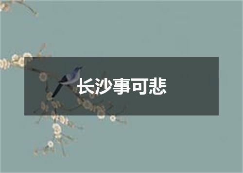 长沙事可悲