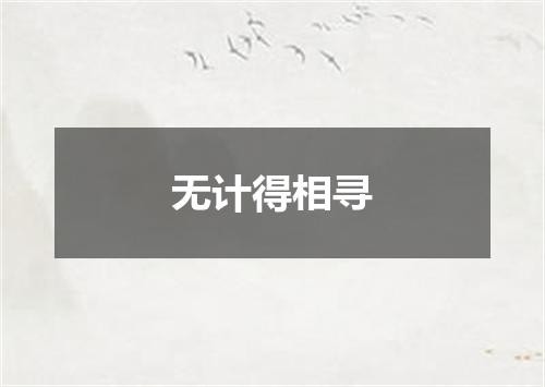 无计得相寻