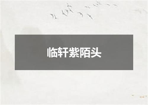 临轩紫陌头