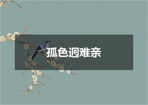 孤色迥难亲