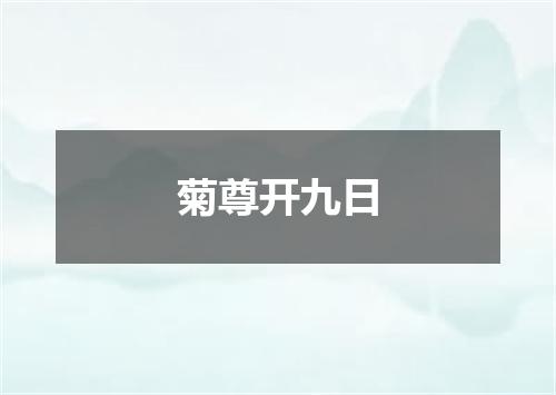 菊尊开九日