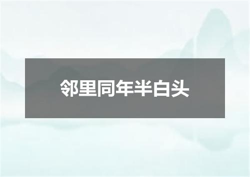 邻里同年半白头
