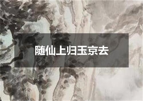 随仙上归玉京去