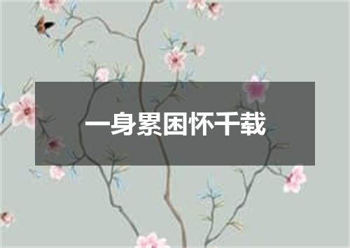 一身累困怀千载
