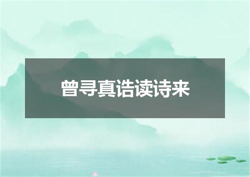 曾寻真诰读诗来
