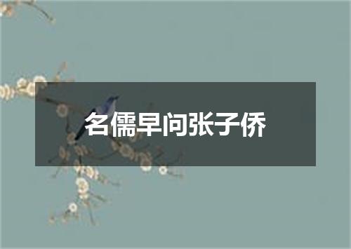 名儒早问张子侨