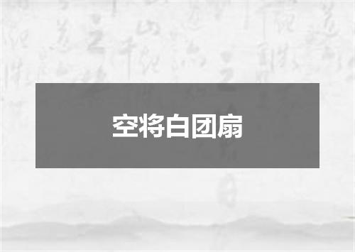 空将白团扇
