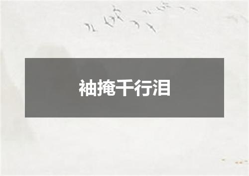 袖掩千行泪