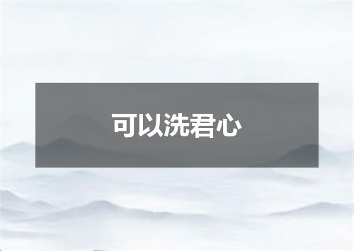 可以洗君心