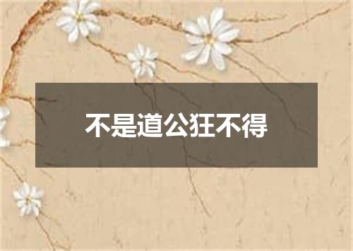 不是道公狂不得