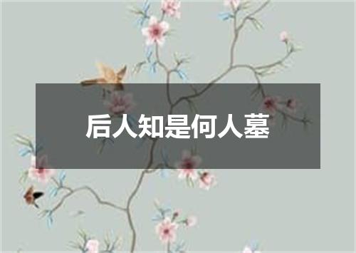 后人知是何人墓