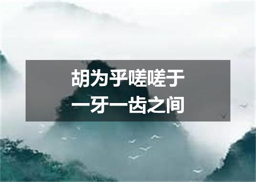 胡为乎嗟嗟于一牙一齿之间