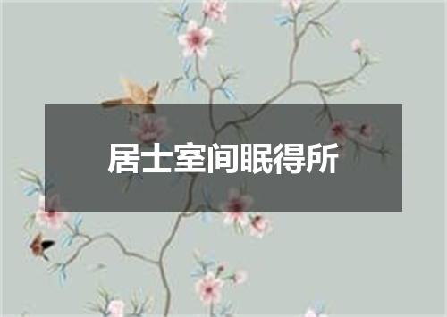 居士室间眠得所