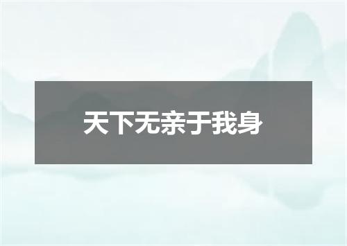 天下无亲于我身