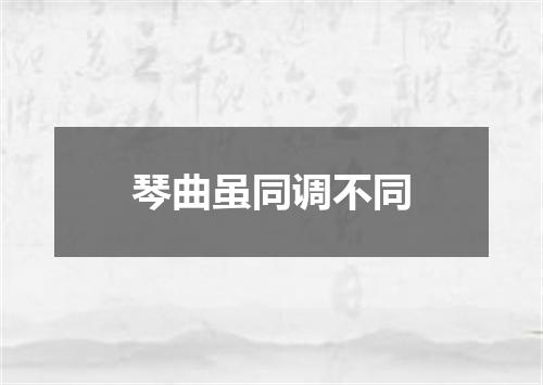 琴曲虽同调不同