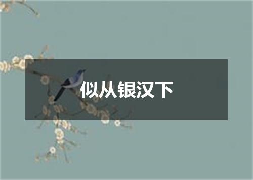 似从银汉下