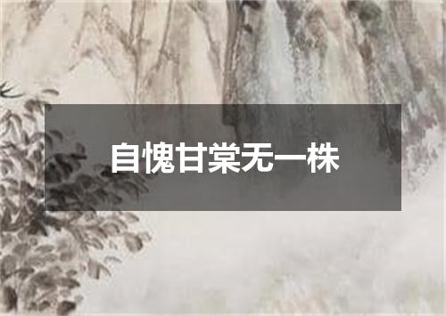 自愧甘棠无一株