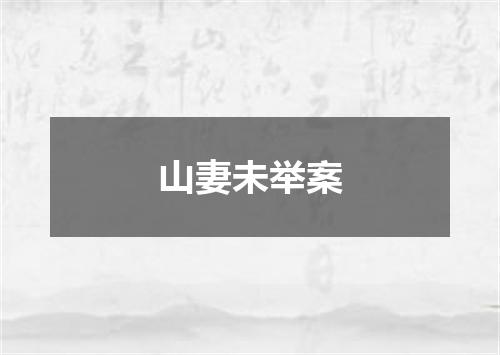 山妻未举案