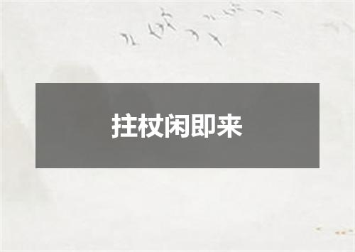 拄杖闲即来