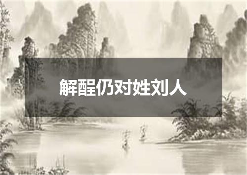 解酲仍对姓刘人