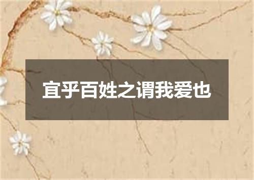 宜乎百姓之谓我爱也