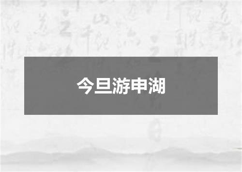 今旦游申湖