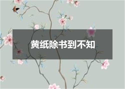 黄纸除书到不知